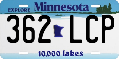 MN license plate 362LCP