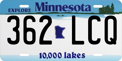 MN license plate 362LCQ