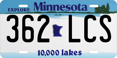 MN license plate 362LCS