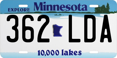 MN license plate 362LDA
