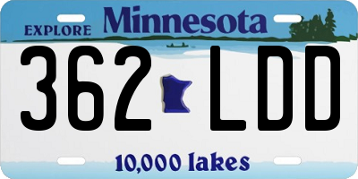 MN license plate 362LDD