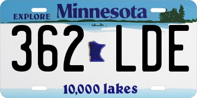 MN license plate 362LDE