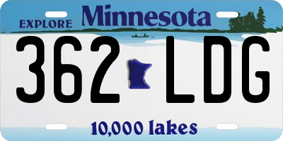 MN license plate 362LDG