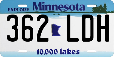 MN license plate 362LDH