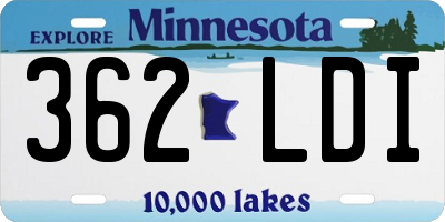 MN license plate 362LDI