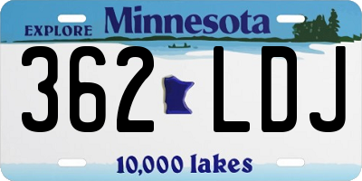 MN license plate 362LDJ