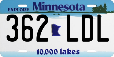 MN license plate 362LDL