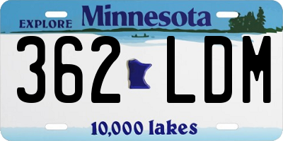 MN license plate 362LDM