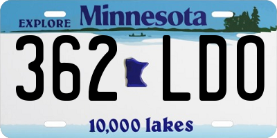 MN license plate 362LDO