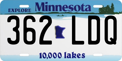 MN license plate 362LDQ