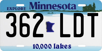 MN license plate 362LDT