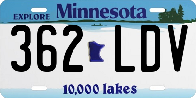 MN license plate 362LDV