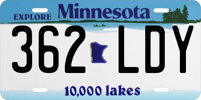 MN license plate 362LDY
