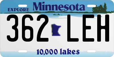 MN license plate 362LEH