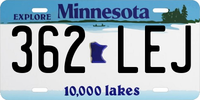MN license plate 362LEJ