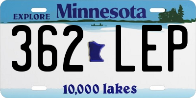 MN license plate 362LEP
