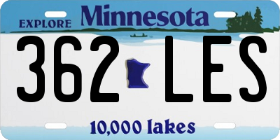MN license plate 362LES