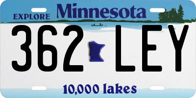 MN license plate 362LEY