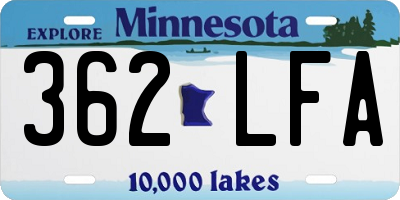 MN license plate 362LFA