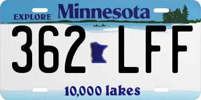 MN license plate 362LFF