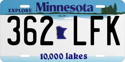 MN license plate 362LFK