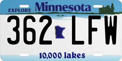 MN license plate 362LFW