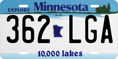 MN license plate 362LGA