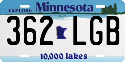 MN license plate 362LGB