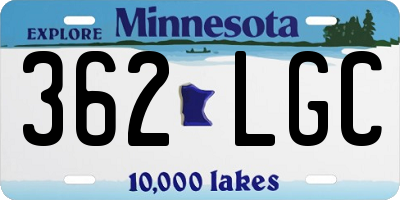 MN license plate 362LGC