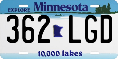 MN license plate 362LGD