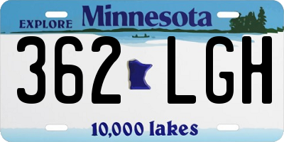 MN license plate 362LGH