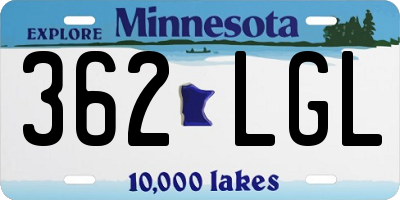MN license plate 362LGL