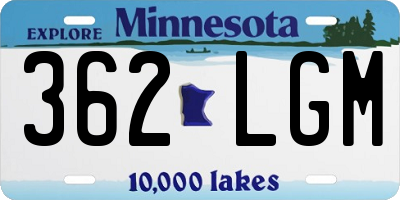 MN license plate 362LGM