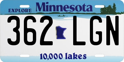 MN license plate 362LGN