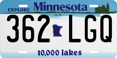 MN license plate 362LGQ