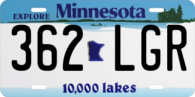 MN license plate 362LGR