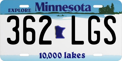 MN license plate 362LGS