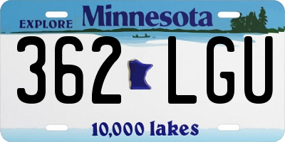 MN license plate 362LGU