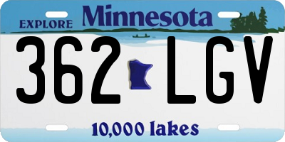 MN license plate 362LGV