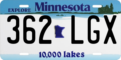 MN license plate 362LGX