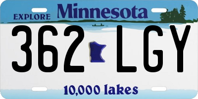 MN license plate 362LGY