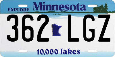 MN license plate 362LGZ