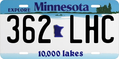 MN license plate 362LHC