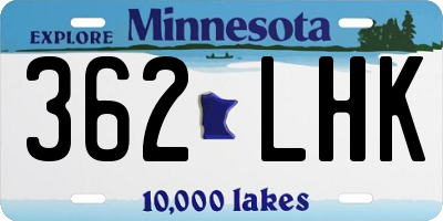 MN license plate 362LHK