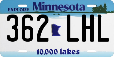 MN license plate 362LHL
