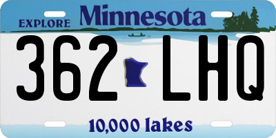 MN license plate 362LHQ