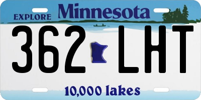 MN license plate 362LHT
