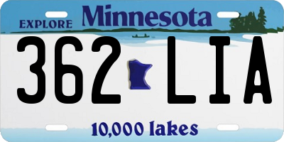MN license plate 362LIA