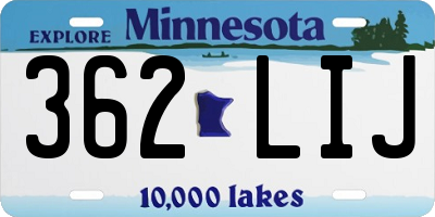MN license plate 362LIJ