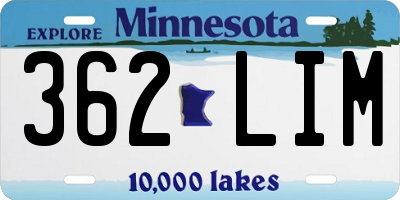 MN license plate 362LIM
